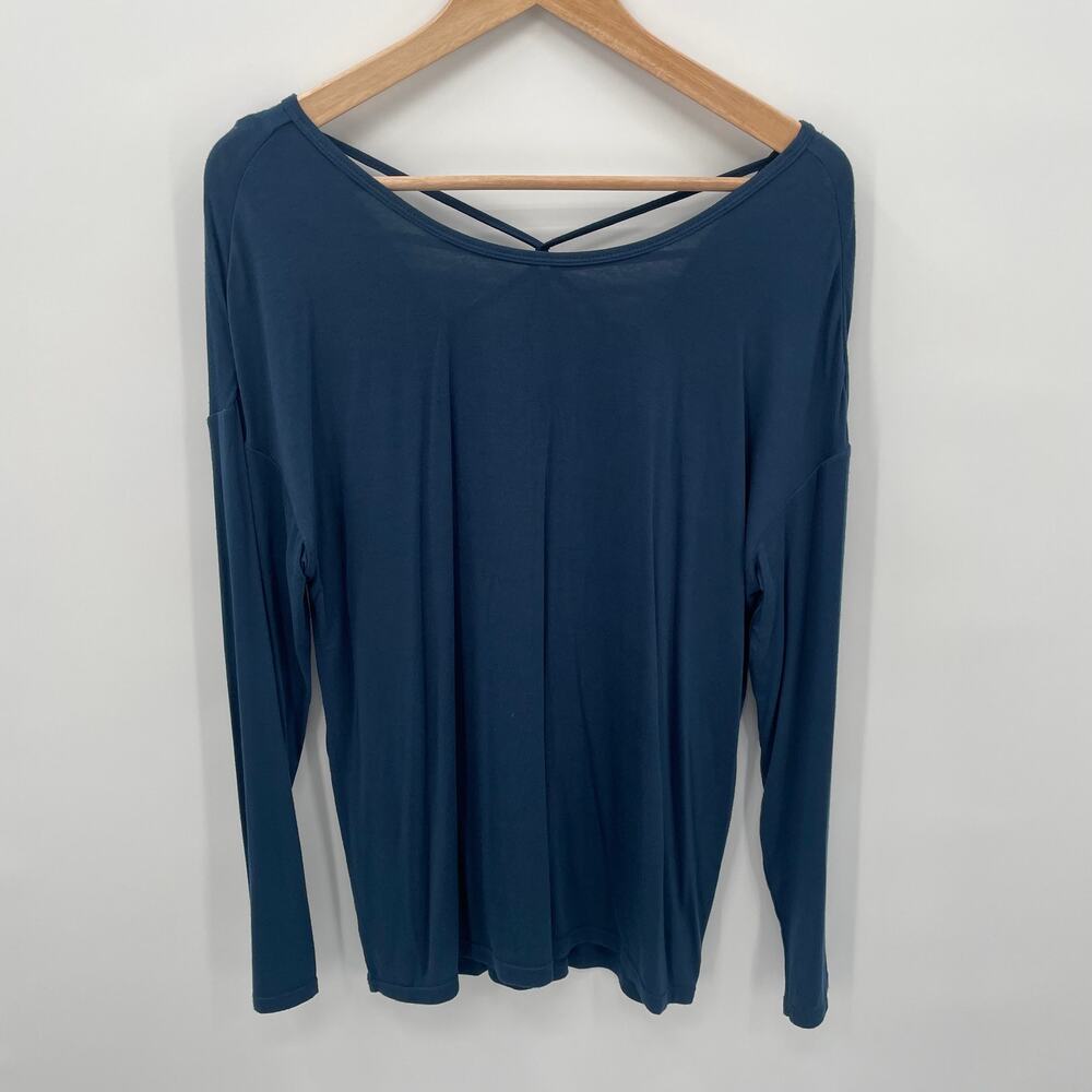 GAIAM Blue Athletic Long Sleeve with Cutouts // XS